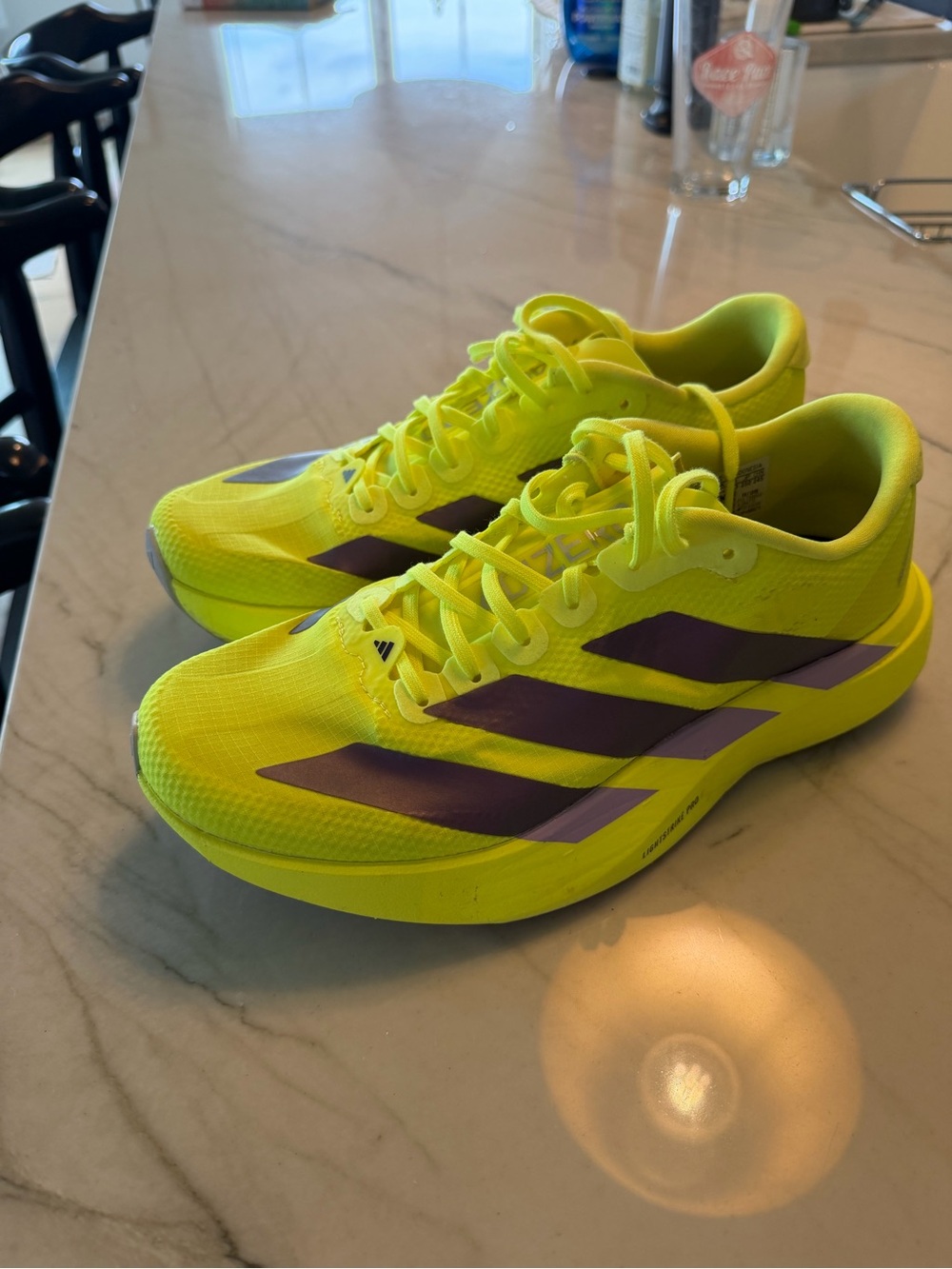 adidas adizero EVO SL woven women’s size 8 neon yellow